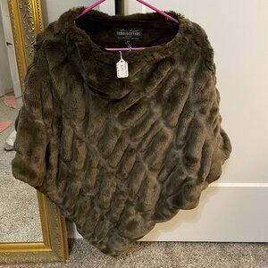 DONNA SALYER'S FABULOUS FURS~Brown  Mink~PONCHO COAT ONE SIZE FITS MOST